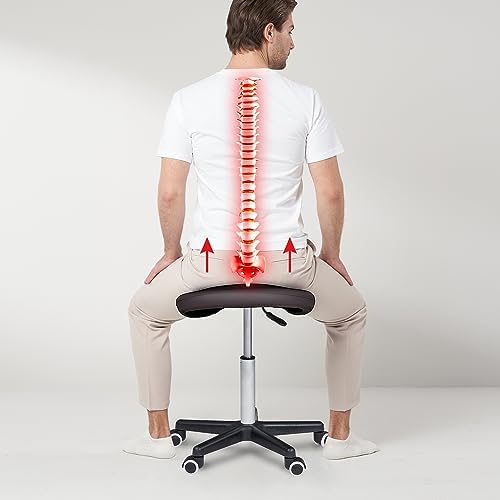Master Massage Ergonomic Saddle Stool – Hydraulic Swivel Rolling Chair for Salon, Clinic, Tattoo, Dental, Spa, Workshop, and Office Coffee