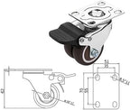 SBCC Universal Wheel Silent Wheel, Trolley Wheel with Brake, 1.5 Inch, 4 Casters (Color : C)
