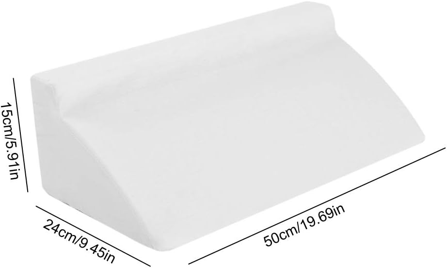 HEEPDD Foam Wedge Cushion, and Back Support Pillow for Improved Sleep Posture, White, Size 19.69x9.45x5.91 Inches Foam Wedge Cushion, Ergonomic Design, Leg Household Daily