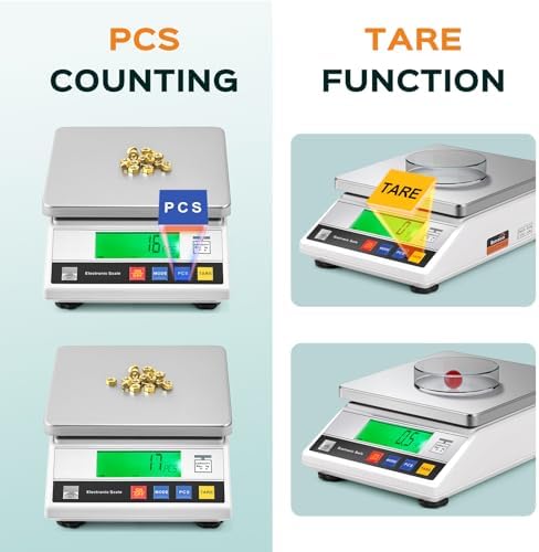 Bonvoisin Lab Scale 10kgx0.1g Counting Scale Digital Analytical Balance Accurate Electronic Scale CE Certification Laboratory Balance Precision Scale Jewelry Gold Scale (10kg, 0.1g)