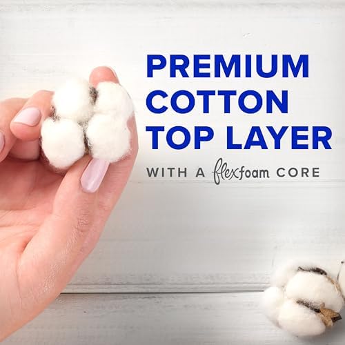 Always Pure Cotton Feminine Pads for Women, FlexFoam Pads with Wings, Size 3, Extra Heavy Flow Absorbency, Unscented, 66 Count (3 Packs of 22)