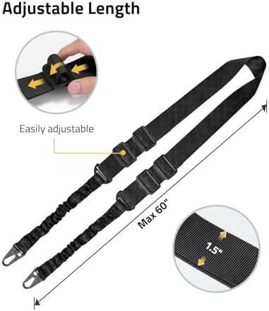 CVLIFE Two Points Rifle Sling with Length Adjuster Traditional Sling with Metal Hook for Outdoors