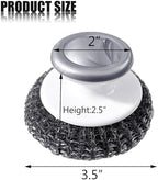 Stainless Steel Wool Scrubber with Handle, Heavy Duty Dish Scrubber, Steel Brush for Cleaning Pots, Pans, Grills, Sink (4 Pack)