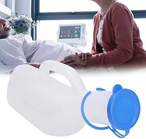Men Plastic Urinal, Spill Proof Thick Plastic Pee Urinal Bottle for Incontinence, Portable Male Elderly Bedridden Patient Urine Pee Bottle for Health Care, 1000ml (1PCS)