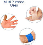 Blue - Cohesive Bandage Wrap 2" x 5 Yards by SNL, Latex Free, Individually Wrapped Rolls, Adhesive, Stretchable Breathable, First Aid, Sports Athletic Ankle Medical Tape, Humans & Animals - 6 Pack
