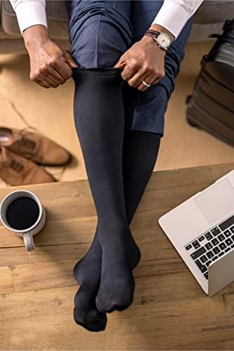 IOMI - Mens Graduated Compression Knee High 15-20 mmHg DVT Travel Flight Socks