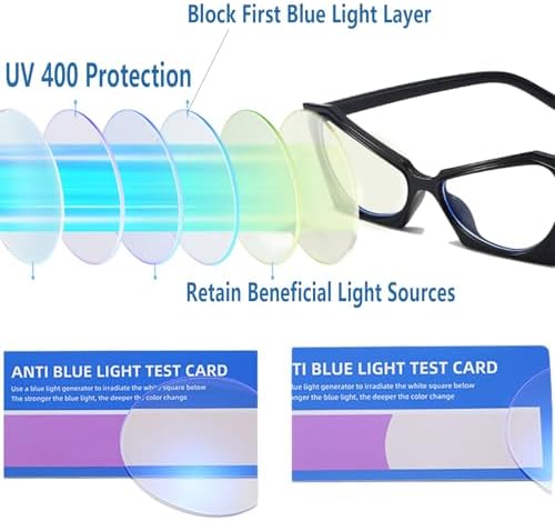 Cat Eye Reading Glasses for Women Men, Trendy Anti-Blue Light Coating Glasses, Computer Game Readers