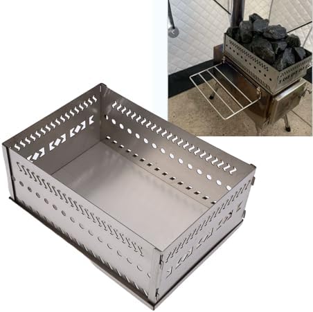 Sauna Stone Basket Holder, Stainless Steel Sauna Rocks Stone Stand, Charcoal Firebox Basket Grill for Charcoal Wood Burning Stove (SL 300)