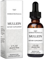 V&T Herbastrongilia .Mullein Leaf. Tincture Drops. 2fl oz. Alcohol Free. Liquid Extract. Vegan. Non - GMO & GMO Free. Herbal Supplement. Organic. Lung Cleanse.Immune, Respiratory Support. Detox