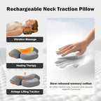 3-in-1 Rechargeable Neck Massager Pillow with Heat, Vibration, Traction Massager for Neck Pain and Hump Relief, Gifts for Men Women Home Office Travel