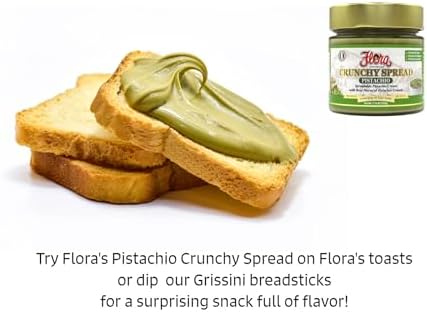 Flora Fine Foods Sweet Pistachio Crunchy Spread - Imported from Italy - (7.76 Oz Jar) (Single)