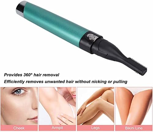 Yinhing Electric Eyebrow Trimmer,Portable Hair Remover Trimmer Painless Shaver Kit for Women Men Lips Armpit Leg Body,Battery Operated (Green)