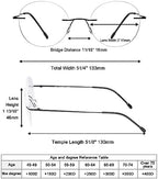 Eyekepper Frameless Reading Glasses Women - Round Rimless Readers Men +0.50