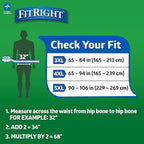 FitRight Bariatric Adult Diapers, Ultra Heavy Absorbency, 3XL (Waist Size 65in-84in), 12 Count, Disposable Incontinence Briefs for Men and Women, Moisture-Wicking, Leak Protection,