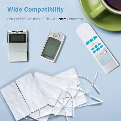 TENS Unit Replacement Pads 20 Pcs 2" x 4" Large Electrode Patches with Upgraded Self-Adhesive & Non-Irritating Design, Reusable 35 Times for Electrotherapy, Compatible with AUVON, TENS 7000