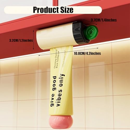Wall Mounted Magnetic Toothpaste Squeezer,Toothpaste Seat Tube Squeezing Aids,for Various Tube Based Cosmetics and Sauces Squeezer Rollers,1 Pieces,White.