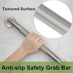 16 Inch Shower Grab Bars for Seniors, 2 Pack Brushed Nickel Stainless Steel ADA Grab Bars with 1.25'' Diameter Anti-Slip Textured Surface, Shower Safety Hand Rails for Elderly Handicapped
