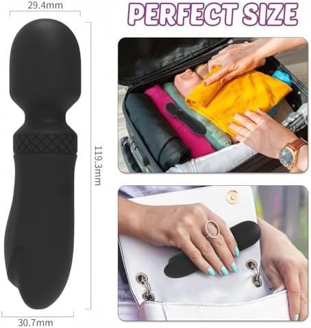 Manual Back Massagers Small Handheld Massager with 10 Modes, Personal Handheld Massager for Neck Back Body （Black）
