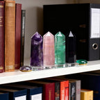 4PCS 1.96-2.75" Natural Crystals Tower Figurine Ornaments Polishing Rose Quartz Amethyst Stone Hexagonal Point Wand Obelisk Statue for Aquarium Decorative Rocks Gifts Home Decor(1.96-2.75inch 4pcs)