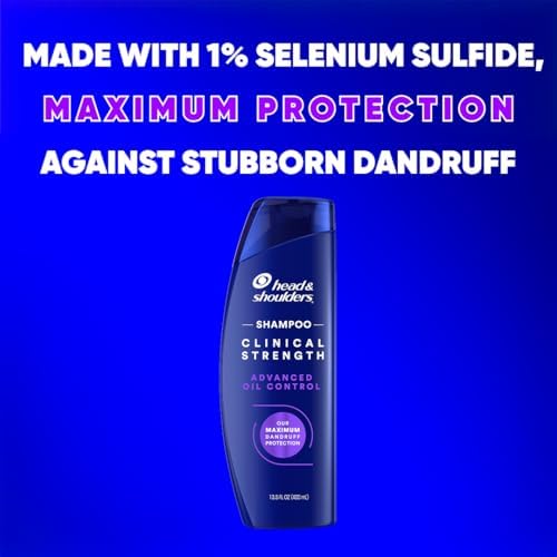 Head & Shoulders Dandruff Shampoo, Clinical Strength Advanced Oil Control, Our Maximum Anti-Dandruff Prescription-Strength Formula, Flake Protection, Seborrheic Dermatitis Relief, Citrus, 13.5 Fl Oz