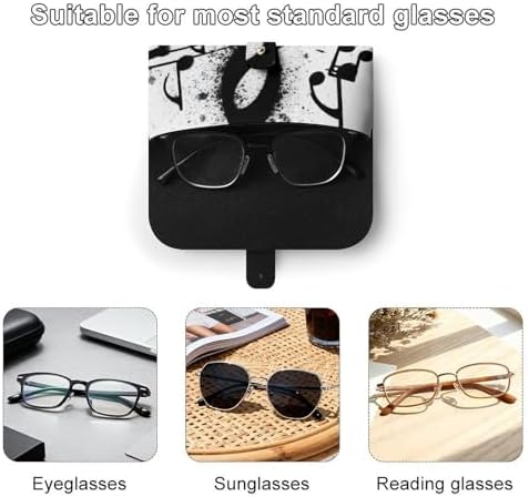 Soft PU Leather Eyeglass Case Secure Snap Closure Portable Sunglass Pouch