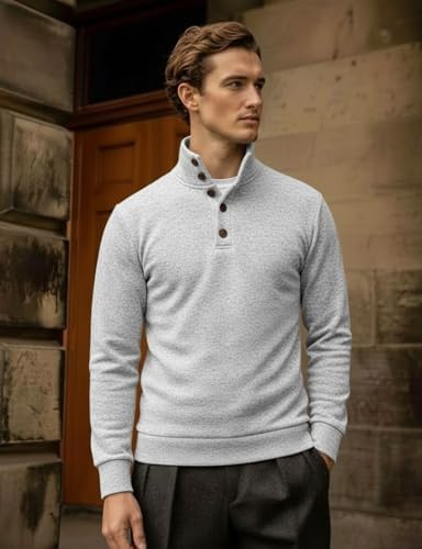 H2H Mens Casual Slim Fit Pullover Sweatshirts Knitted Shirts Napping Inside