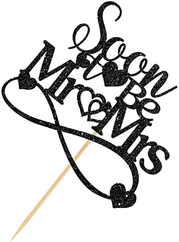 Soon to Be Mr & Mrs Cake Topper, Just Married, Bride and Groom, Glittery Happy Wedding Day Party Deocrations Supplies