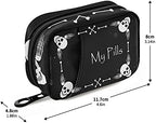 Halloween My Pill Box 7 Day Skull Pill Case Travel Pill Organizer Bag with Zipper Portable Weekly Case Compact Size for Vitamin Supplement Holder