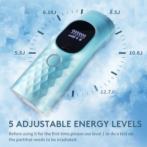 Laser Hair Removal for Women and Men - Permanent Painless Ice Cooling IPL Device Remover Machine with Shaver, Goggles, 999,999 Flashes for Body and Face, Corded