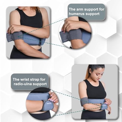 Wonder Care Grey shoulder immobilizer – arm immobilizer | breathable brace elbow | immobilizer shoulder for broken fractured arms