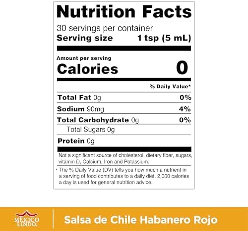 Mexico Lindo Red Habanero Hot Sauce, Real Red Habanero Chili Pepper, 78,200 Scoville Level, Enjoy with Mexican Food, Seafood & Pasta, 5 Fl Oz Bottles (Pack of 2)