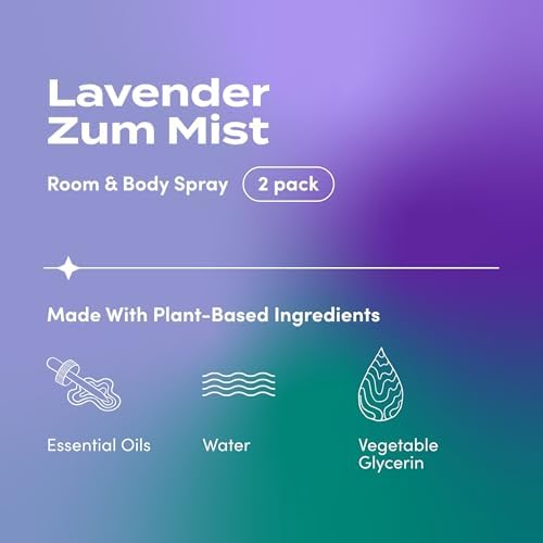 Indigo Wild Zum Mist Room & Body Spray - Aromatherapy Essential Oil Spray - Natural Body Mist & Room Spray - Lavender Scent - 4 fl oz (2 Pack)
