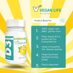 Vitamin D3 Daily Capsules for Adults (1000 IU) - Gluten-Free, Non-GMO, Supports Bone Health and Immune System - 60 Capsules
