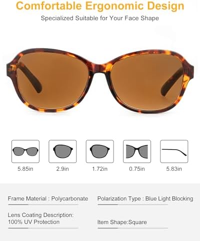 3 Pack Reading Sunglasses for Women, Sun Readers Glasses Spring Hinge Outdoor Sunglasses With UV400 Protection
