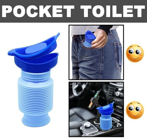 750ML Emergency Urinal, Pedestal Urinal, Pocket Toilet for Men Women, Pee Bottles with Sealed Lid Collapsible Portable Urinals for Camping Travel Car Traffic Jam