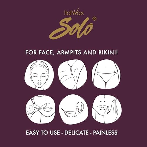 Italwax Brazilian Waxing Kit – Automatic Wax Warmer with Hard Wax Beads, No Temperature Control Needed, Easy-to-Clean Silicone Pot, Painless Hair Removal for Sensitive Skin, Face, Bikini & Body