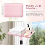 Salon Tray on Wheels, Premium Aluminum Tattoo Tray Rolling Tray, Adjustable Salon Service Rolling Trolley Cart for Clinic Spa(36inch-Pink)