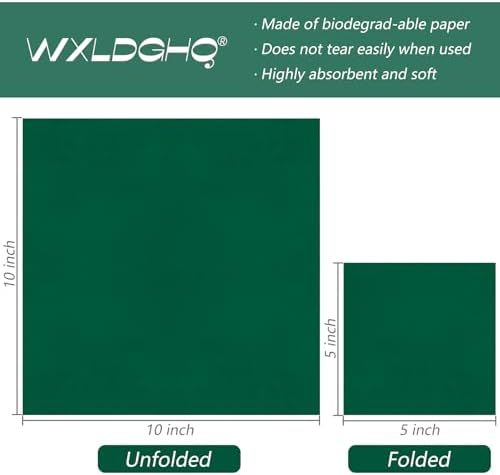 300 Count Dark Green Beverage Napkins,2-Ply Dark Green Cocktail Napkins,Disposable Party Napkins for Dinner Wedding Birthday Party Graduation
