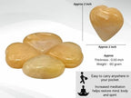 Yellow Aventurine Crystal Heart Palm Stone - Pocket Massage Worry Stone for Natural Body Chakra Balancing, Reiki Healing and Crystal Grid