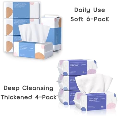 PoeticEHome Cotton Tissue Soft Dry Wipes for Facial Cleansing