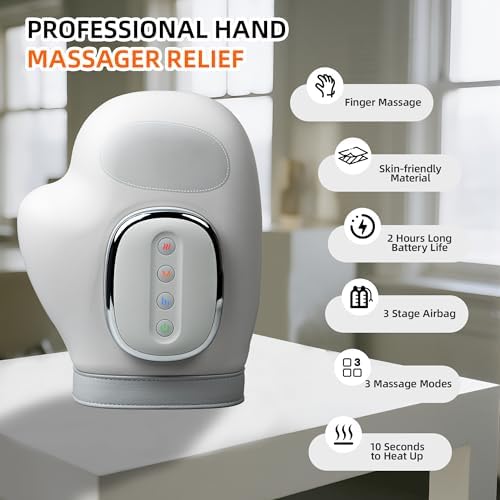 2026 NEW Smart Hand Massager with Heat and Compression – 3 Modes, 5 Intensities, Wireless Air Pressure for Arthritis & Hand Pain Relief – Portable for Home, Office, Travel – Ideal Wellness Gift