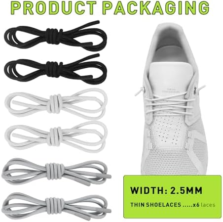 3Pairs Elastic Shoelaces for ON Cloud 5 & 6 Running Shoes, Stretchy Bungee Strings No Tie Replacement Speed Laces
