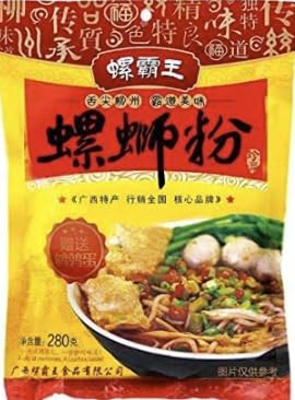 Luo Ba Wang Liu Zhou Snail Powder (Luo Si Fen)9.88OZ (luosifen, 1 PACK)