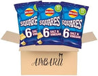 AMBARII Walkers Squares Salt and Vinegar Crisps Pack of 6 x 3