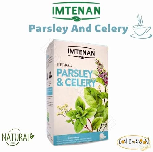 2 Pack Herbal Imtenan Parsley And Celery Tea Bag Natural Drink Herbals Herbs Herb Non Gmo No Additives No Artificial Coloring Kosher Halal (2 Pack : Total : 36 Bags) أعشاب البقدونس و الكرفس حلال