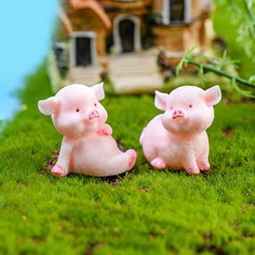 Zerodis Pig Cake Decorations 8Pcs Mini Pig Figurines Cupcake Topper Decoration Ornament for Car Home Baby Shower Party Decor Garden Decoration (No. 1-8)