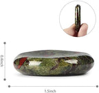 Artistone Dragon Blood Stone Crystal Thumb Worry Stone for Anxiety Hand Carved Crystal Pocket Palm Stone for Stress Relief, Meditation Reiki, Water Drop Shaped
