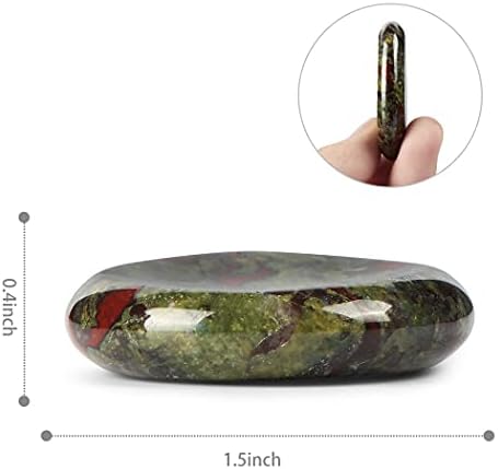 Artistone Dragon Blood Stone Crystal Thumb Worry Stone for Anxiety Hand Carved Crystal Pocket Palm Stone for Stress Relief, Meditation Reiki, Water Drop Shaped