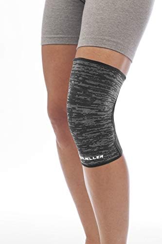 MUELLER Sports Medicine Hybrid Wraparound Knee Support, Knee Pain Relief Support for Men and Women, Ideal for Arthritis, Sprains, Black, Large/X-Large