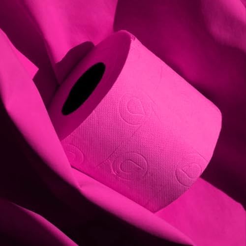Renova Pink Toilet Paper 3-Ply -Ideal for Decorating Your Home or Office - Pack of 6 Compact Rolls- 140 Sheets - Eco-label Certified - Dermatologically Tested - Septic Safe - Sustainable & Soft